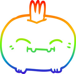 rainbow gradient line drawing cartoon happy root vegetable