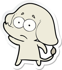 Obraz premium sticker of a cartoon unsure elephant