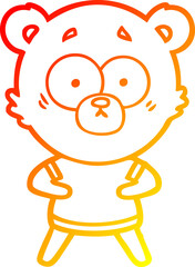 warm gradient line drawing surprised polar bear cartoon