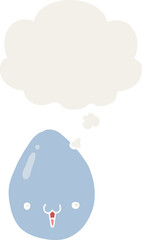 cartoon egg and thought bubble in retro style