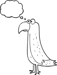 thought bubble cartoon parrot