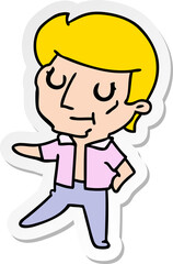 sticker cartoon of kawaii older man