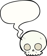 cartoon skull and speech bubble