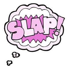 thought bubble cartoon slap symbol