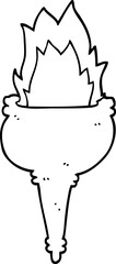 cartoon flaming torch