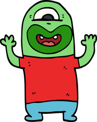 cartoon doodle alien monster