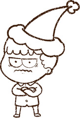 Christmas Man Charcoal Drawing