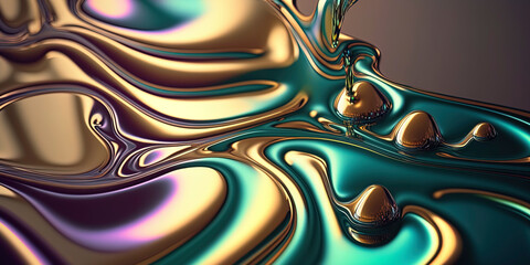 Holographic wavy background, Generative AI