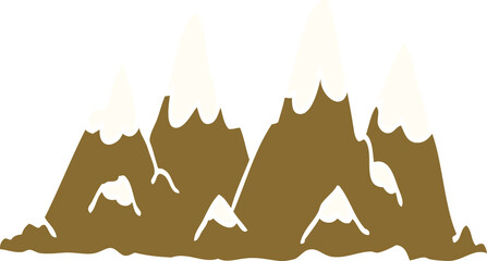 cartoon doodle mountain range