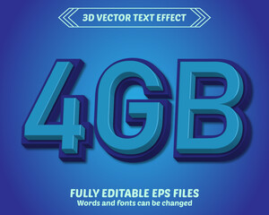 4gb 3d Vector Text Effect Style 