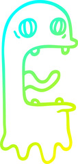 cold gradient line drawing cartoon spooky ghost