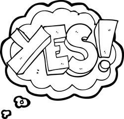thought bubble cartoon yes symbol