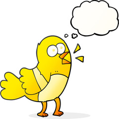 thought bubble cartoon bird
