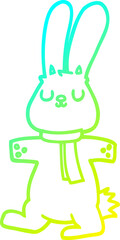 cold gradient line drawing cartoon rabbit
