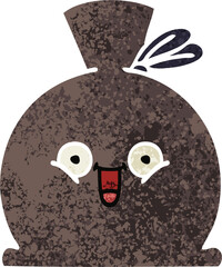 retro illustration style cartoon sack