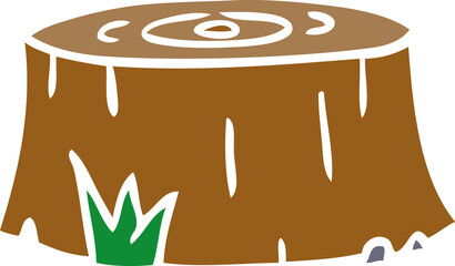 cartoon doodle of a tree log