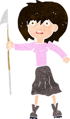cartoon woman with harpoon