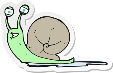 sticker of a cartoon snail