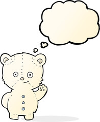 cartoon polar bear cub with thought bubble