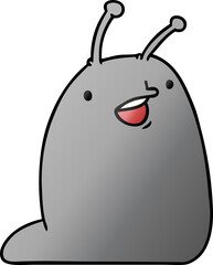 gradient cartoon of a cute kawaii slug