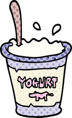 comic book style cartoon yogurt