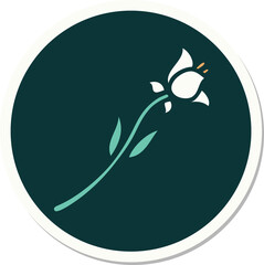 tattoo style sticker of a lily