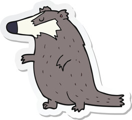 sticker of a cartoon badger