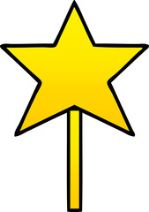 gradient shaded cartoon star wand