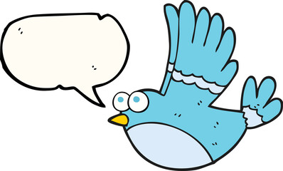 speech bubble cartoon flying bird