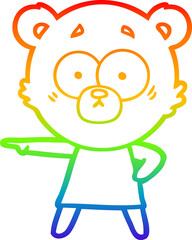 rainbow gradient line drawing nervous polar bear cartoon