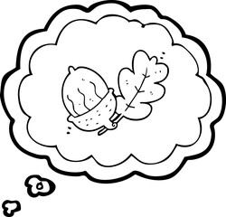 thought bubble cartoon acorn