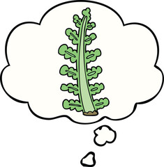 cartoon plant and thought bubble
