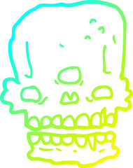cold gradient line drawing cartoon spooky skull