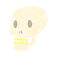 retro cartoon halloween skull
