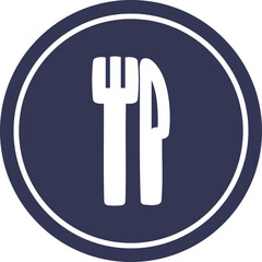 knife and fork circular icon