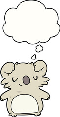 cartoon koala and thought bubble