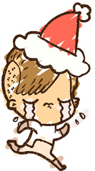 Christmas Woman Chalk Drawing