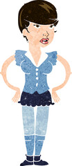 cartoon woman with hands on hips