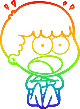 recommend clip art: rainbow gradient line drawing cartoon shocked man
