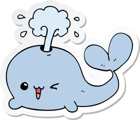 sticker of a cartoon whale