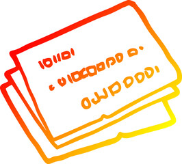 warm gradient line drawing old credit cards cartoon