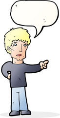 Fototapeta premium cartoon pointing man with speech bubble