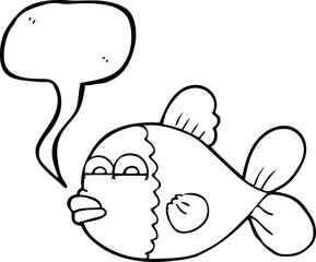 speech bubble cartoon fish
