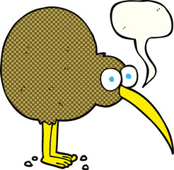 comic book speech bubble cartoon kiwi