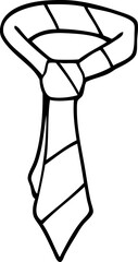 line drawing cartoon office tie