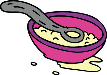 cartoon doodle of a cereal bowl