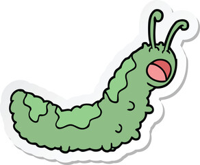 sticker of a funny cartoon caterpillar