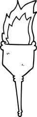 cartoon flaming torch
