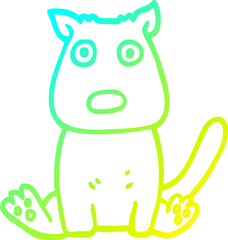 cold gradient line drawing cartoon calm dog