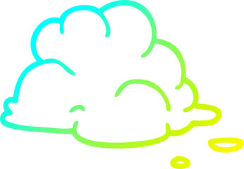 cold gradient line drawing cartoon fluffy white clouds